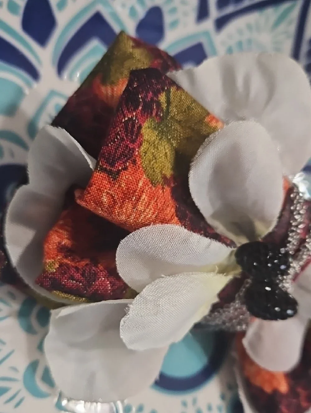 Hand Crafted Floral Bow Chain Charm Pet Collar Accent NEW Or FREE with Any Purch